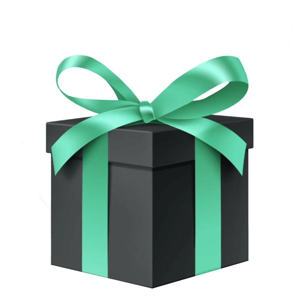Gift Box Packed with Green Ribbon